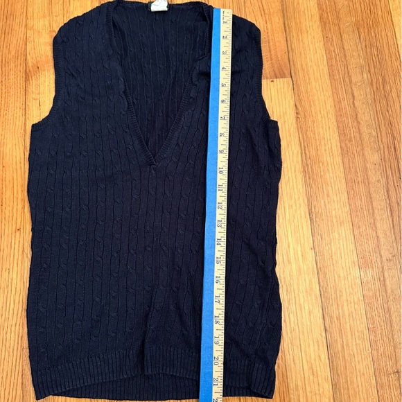 J Crew women’s 100% Linen Blue Cable Knit Vest Size M(k11) - Picture 10 of 11